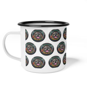 Rustic Enamel Camp Cup for Dog Lovers | Perfect Gift for Dog Owners, Camping, Outdoor Adventures, Pet Lovers, and Coffee Enthusiasts